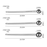 Stainless Steel Coffee Spoon Long Handle Stirring Spoon Graduated Spoons 5ml/10ml/15ml/20ml/25ml/30ml Coffee Tea Tools Supplies