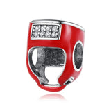 Red Series 925 Sterling Silver Koi Firecracker Dragon Heart Mushroom Coffee Machine Charm Fit DIY Bracelet Necklace Niche Gifts