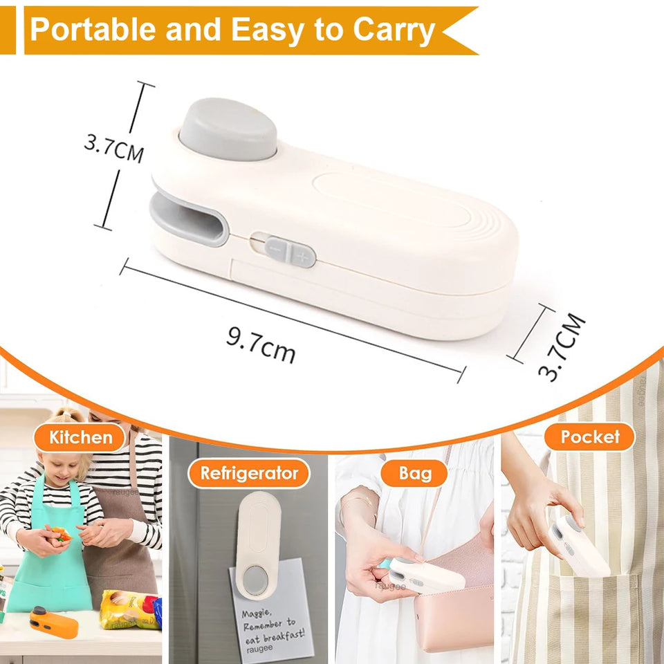 Mini Heat Sealer Plastic Bags Heat Sealing Machine Food Storage Packaging Bag Sealer Portable Handheld Plastic Bag Heat Sealer