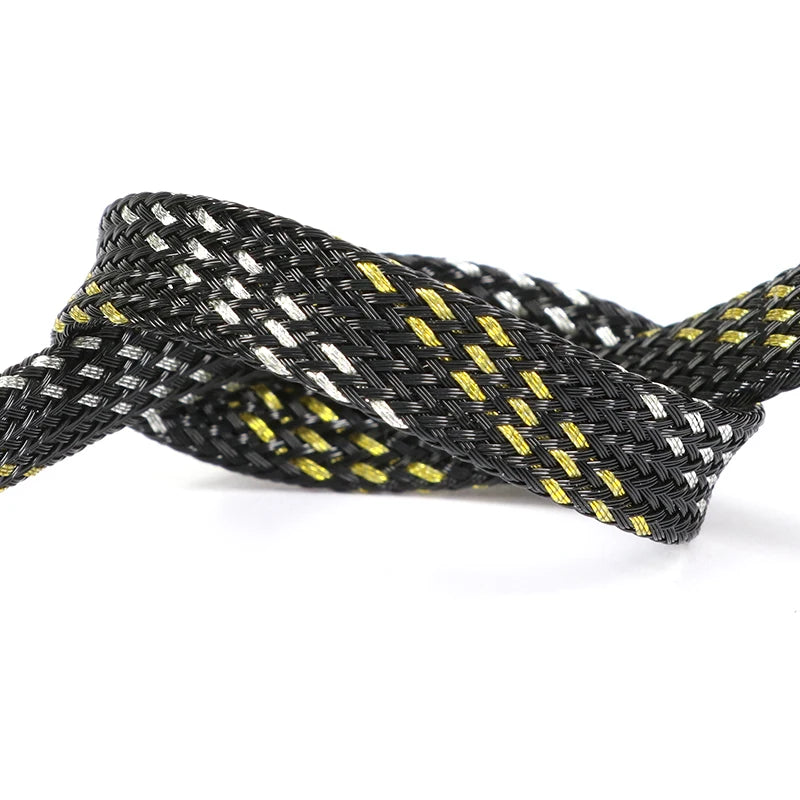 1~50M PET Expandable Cable Sleeve 4mm Tight Braided High Density Hardness Insulate Line Protect Sleeving Wire Wrap Gland Sheath