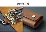 100 % Genuine leather   Multi-function Key Bag High Quality Crazy Horse leather Key Pouch Unisex Leather Business Gift