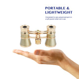 Opera Glasses Binoculars 3X25 Theater Glasses Mini Binocular Compact with Chain for Adults Women Kids in Musical Concert