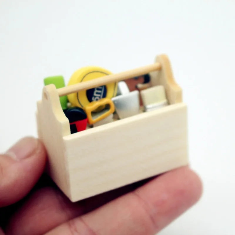 Dollhouse Mini Wooden Coffee Toolbox Miniature Food Play Scene Model Photography Decoration Small Ornaments