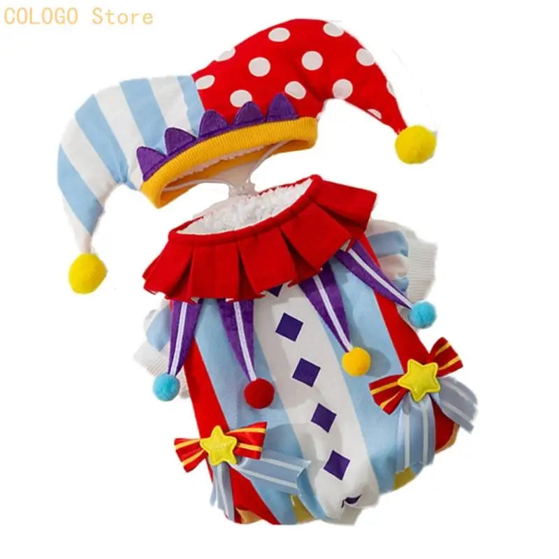 Dog Winter Apparel Clown Clothes Indoor Outdoor Use Clothes Sweatshirt Outfit Winter Apparel Walking Camping D0LD