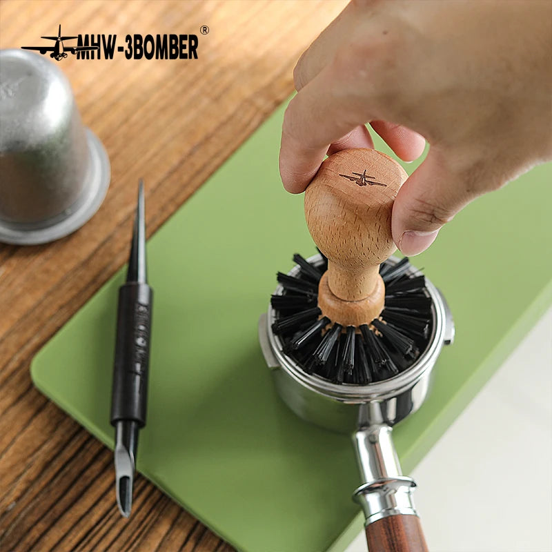 MHW-3BOMBER Coffee Filter Cleaning Brush 58mm Espresso Portafilter Basket Clean Tools Professional Home Barista Cafe Accessorie