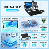 URAO G9L 11.5 inch Tablet Android 15 30GB+128GB+1TB Expand 8400mAh 2K 1200x2000 HD IPS Screen WiFi 6 Dual Camera Widevine L1 GMS