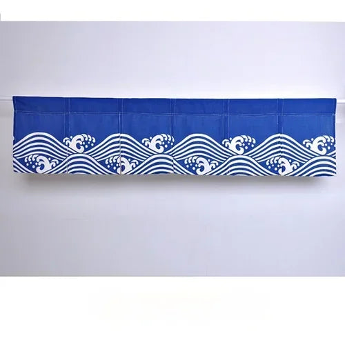 Japanese Style Ocean Wave Horizontal Curtain Sushi Restaurant Noren Curtain Restaurant Kitchen Curtain Bar Home Decoration