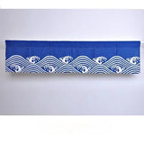 Japanese Style Ocean Wave Horizontal Curtain Sushi Restaurant Noren Curtain Restaurant Kitchen Curtain Bar Home Decoration