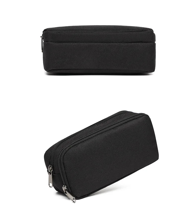 Pencil Case Large Space Storage 2 Compartment Pouch Double Side Opened Student Stationery Pen Bag Desk Organizer School Supplies