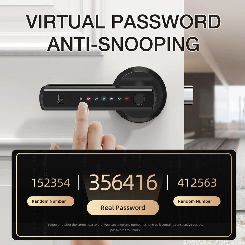 Viladepot Smart Lock Fingerprint Door Lock App Control TYPE-C Interface Passcode Unlock Electronic Touchscreen Keypad