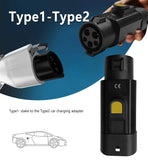 Type 1 to Type 2 EV Charger Adapter 32A EV Charger Connector SAE J1772 to Type 2 Adapter for Electric Vehicle Charging