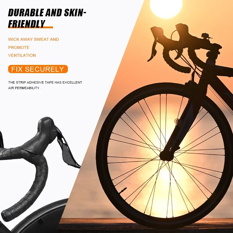 NPY FASHION Handlebar Tape Comfortable Anti-Slip PU Shock Absorbing Handlebar Wrap Tape with Handlebar Plug Cycling supplies