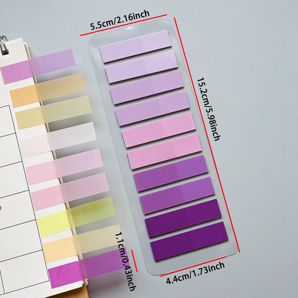 Colorful Transparent Memo Pads Self-Adhesive Sticky Notes Index 200-4000 Sheets for Office School Stationery