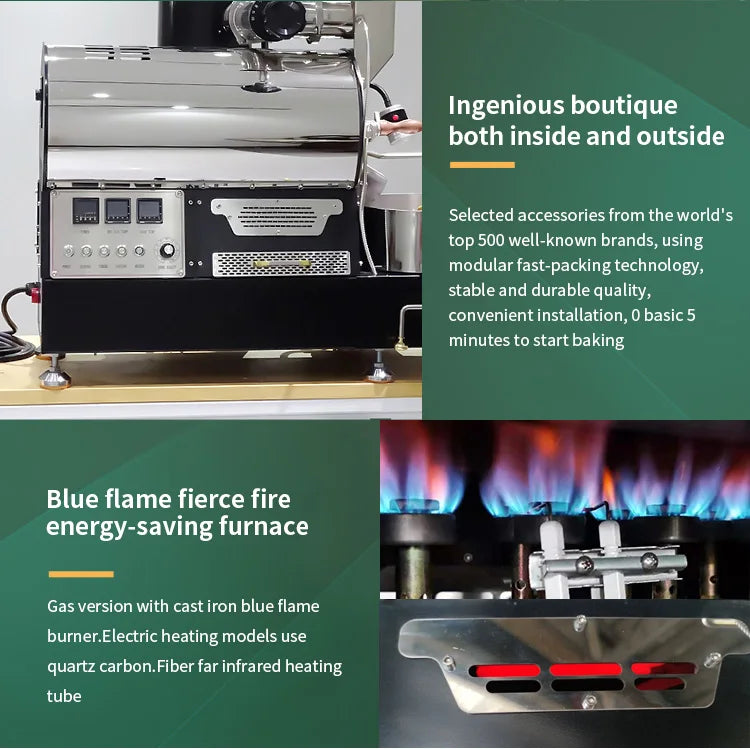 Commercial Home Use 3kg 2kg 1kg Coffee Roaster Machine for Cafe Factory Beans Roasting Equipment