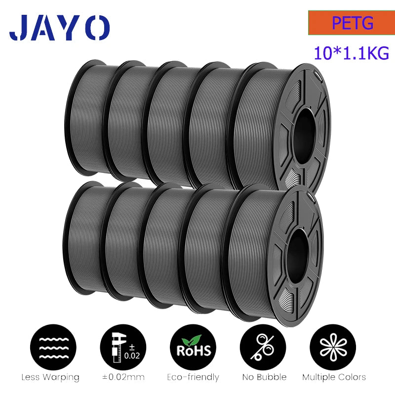 JAYO pla plus petg High speed matte PETG APLA 10Rolls  filament 175mm no bubbles smooth multiple colors optional for 3D printing