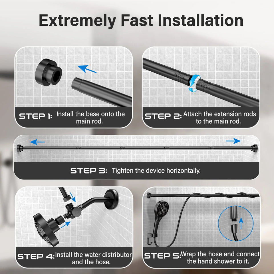Tandem Shower Head for Couples, High Pressure Dual Shower Head, Double Shower Head for Two People, 2 Showerhead System