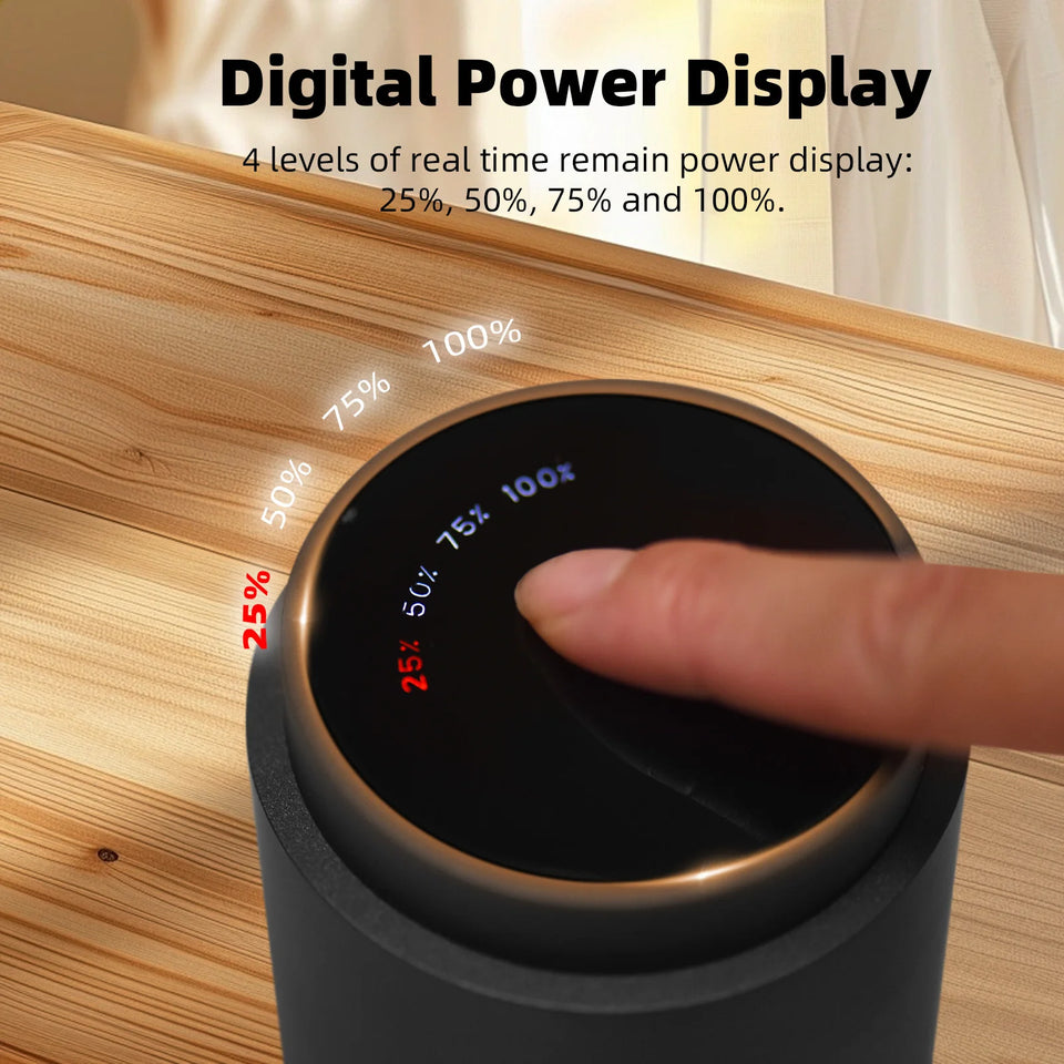 Portable Coffee Bean Grinder with 38 Grinding Setting Digital Power Display 5 Blades Ceramic Conical Burr One Button Start