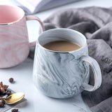 Nordic Ins Style Ceramic Mug Marbled  Gold Rim Coffee Cup Oatmeal Breakfast Cup Valentine's Day present Couple water cups
