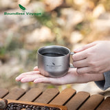 Boundless Voyage Titanium Double Wall Mug Metal Coffee Tea Cup Mini Espresso Cup Ultralight Durable Portable Drinkware Ti3086D