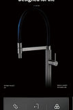 AITANA gun gray luxury brass kitchen faucet single handle cold and hot dual control modern design simple black sink faucet
