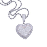 2026 New Arrivals Shiny Heart Shaped Pendant Necklace Micro Pave Bling Cubic Zirconia For Women Fashion Valentine's Day Gift