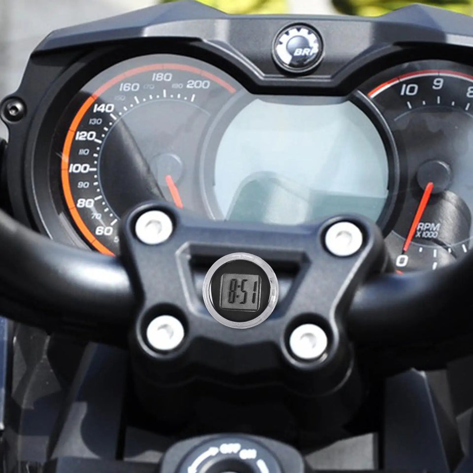 Mini Digital Motorcycle Clock Electronic Clocks Electronic Watch LCD Display Digital With Self-Adhesive Bracket Electronic Clock