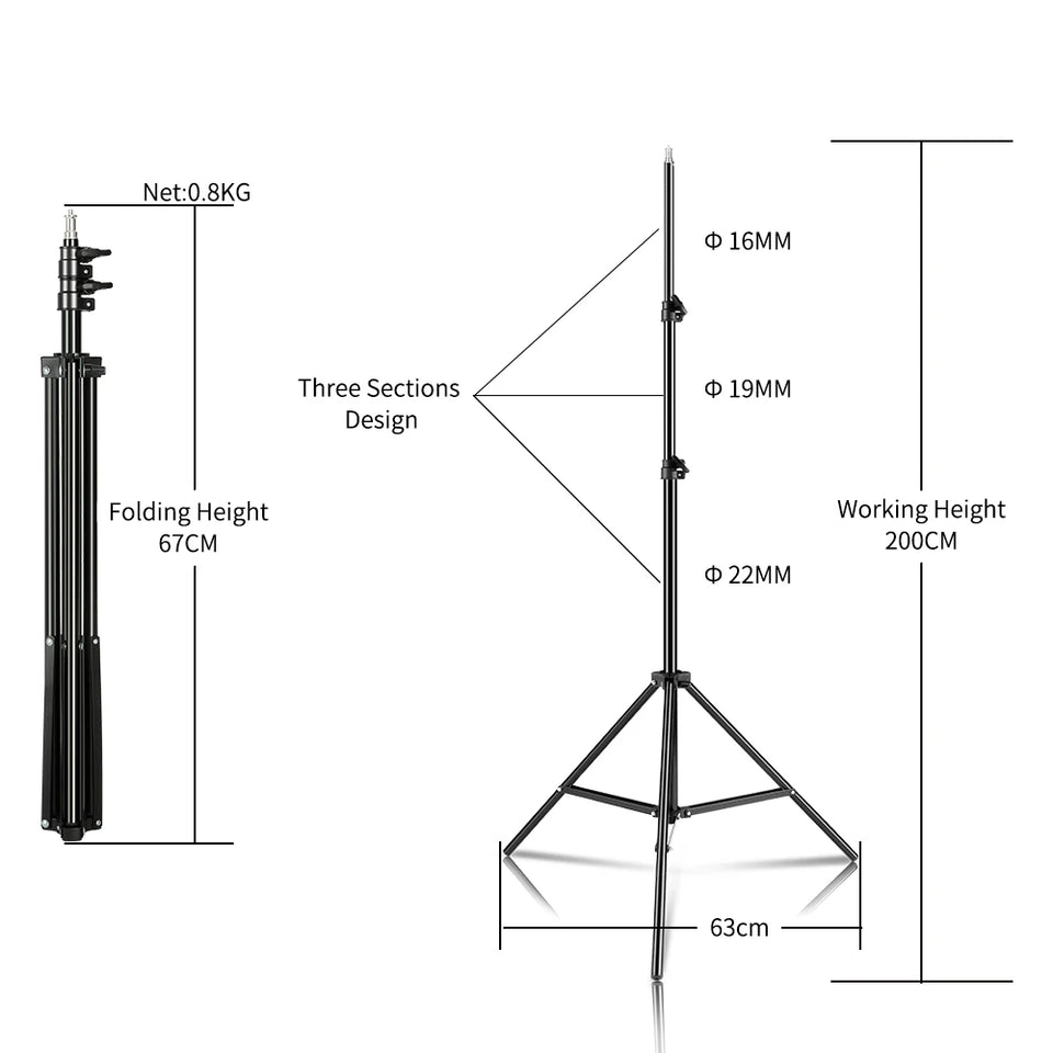 SH 115/135W LED COB Video Light Photography Lamp With Tripod Softbox Remote Control Video Light For Skit Video Photography