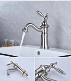 Chrome Basin Faucet Brass Black 360° rotatable basin faucet European-style Hot and Cold mixing faucet Brushed