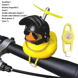 Bicycle Bell Black/Yellow Duck Cartoon Little Ducks Helmet Head Light Shining Duck Bicycle Bells Handlebar Bicycle Accessories