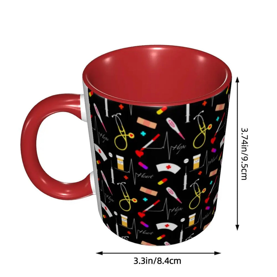 Pink Doctor Nurse Coffee Mugs DIY Customized Enfermera En Apuros Ceramic Milk Tea Mug Cup