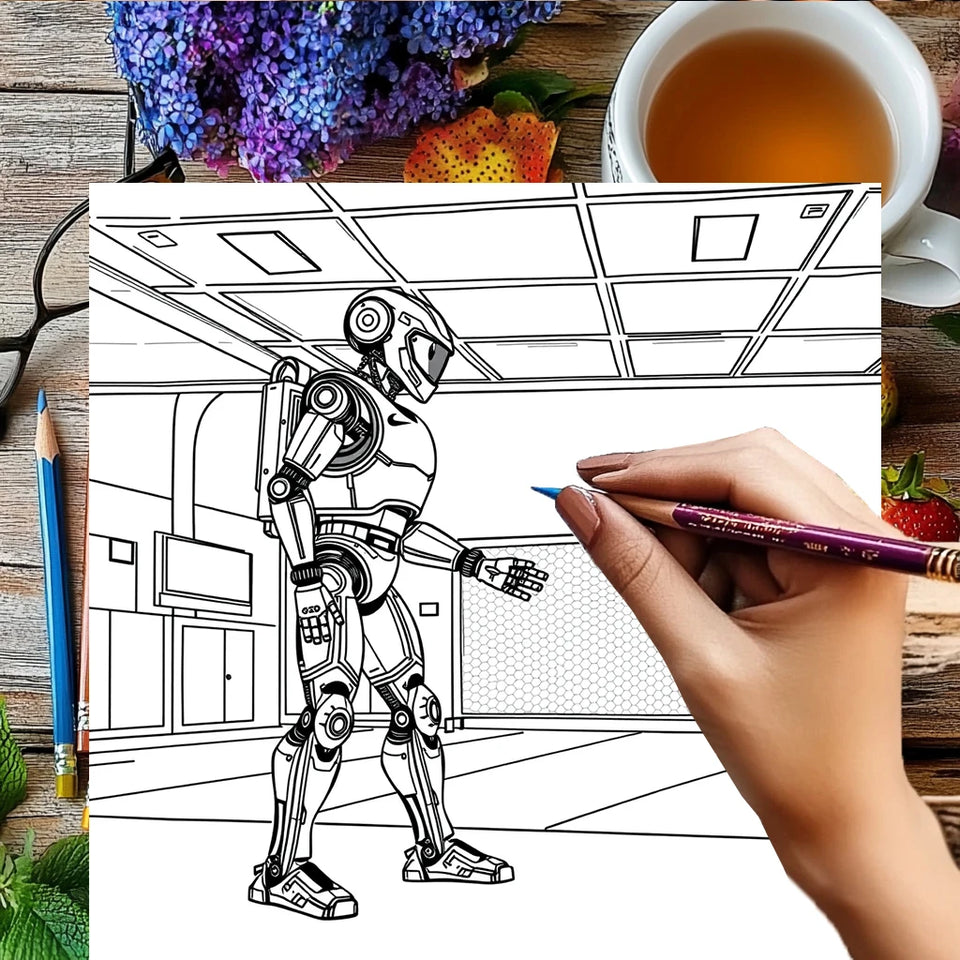 Robots Coloring Book for Adult | 28 Pages Colouring Book, Drawing Supplies for Christmas, Thanksgiving