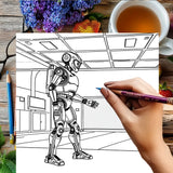 Robots Coloring Book for Adult | 28 Pages Colouring Book, Drawing Supplies for Christmas, Thanksgiving