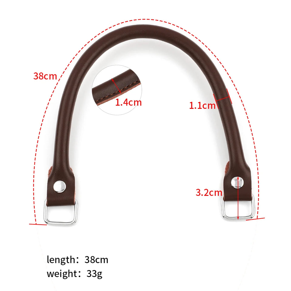 1Pair 38cm Genuine Leather Bag Straps Belts DIY Replacement Handbag Purse Handle Bag Accessories Coffee Black Bags Straps Belts