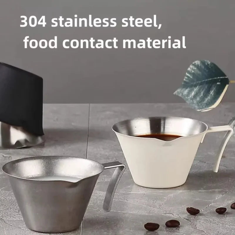 100ML Espresso Extraction Cup 304 Stainless Steel with Scale Thickened Exquisite Ounce Coffee Cup Home Kitchen Cafe Accessories