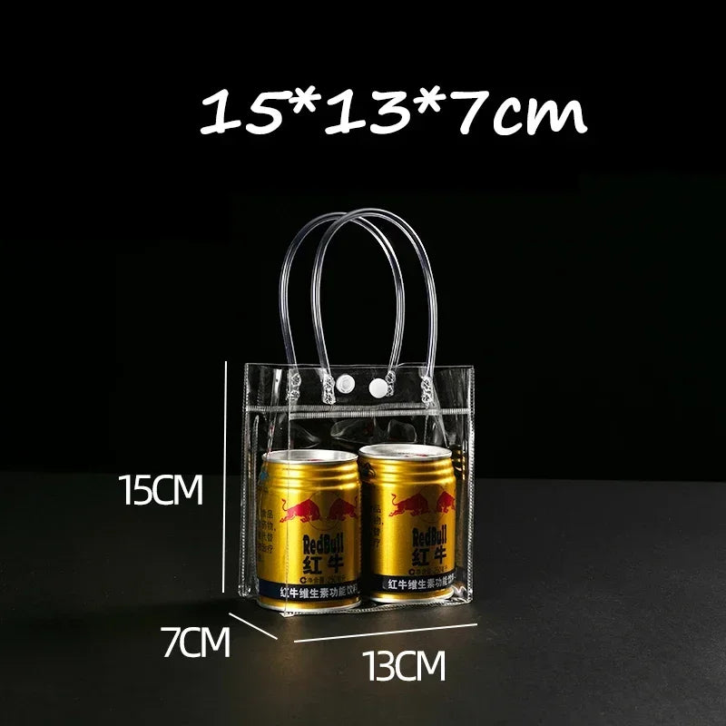 1-50PCS Clear Tote Waterproof Bag Reusable PVC Clear Shopping Bag Shoulder Handbag Environmentally Travel Storage Bag Shoes Bag