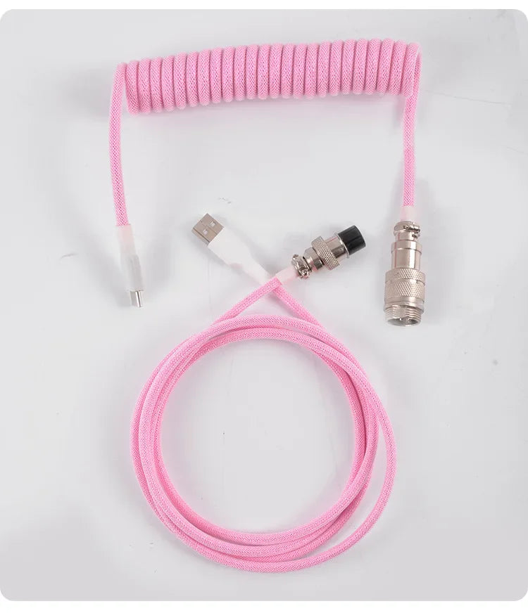 3M Type C Mechanical Keyboard Coiled Cable USB Keyboard Wire Mechanical Keyboard Aviator Desktop Computer Aviation Connector