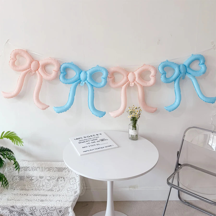 4PCS 22 inch love bow balloon set decoration theme party birthday party scene layout coffee dessert shop decoration