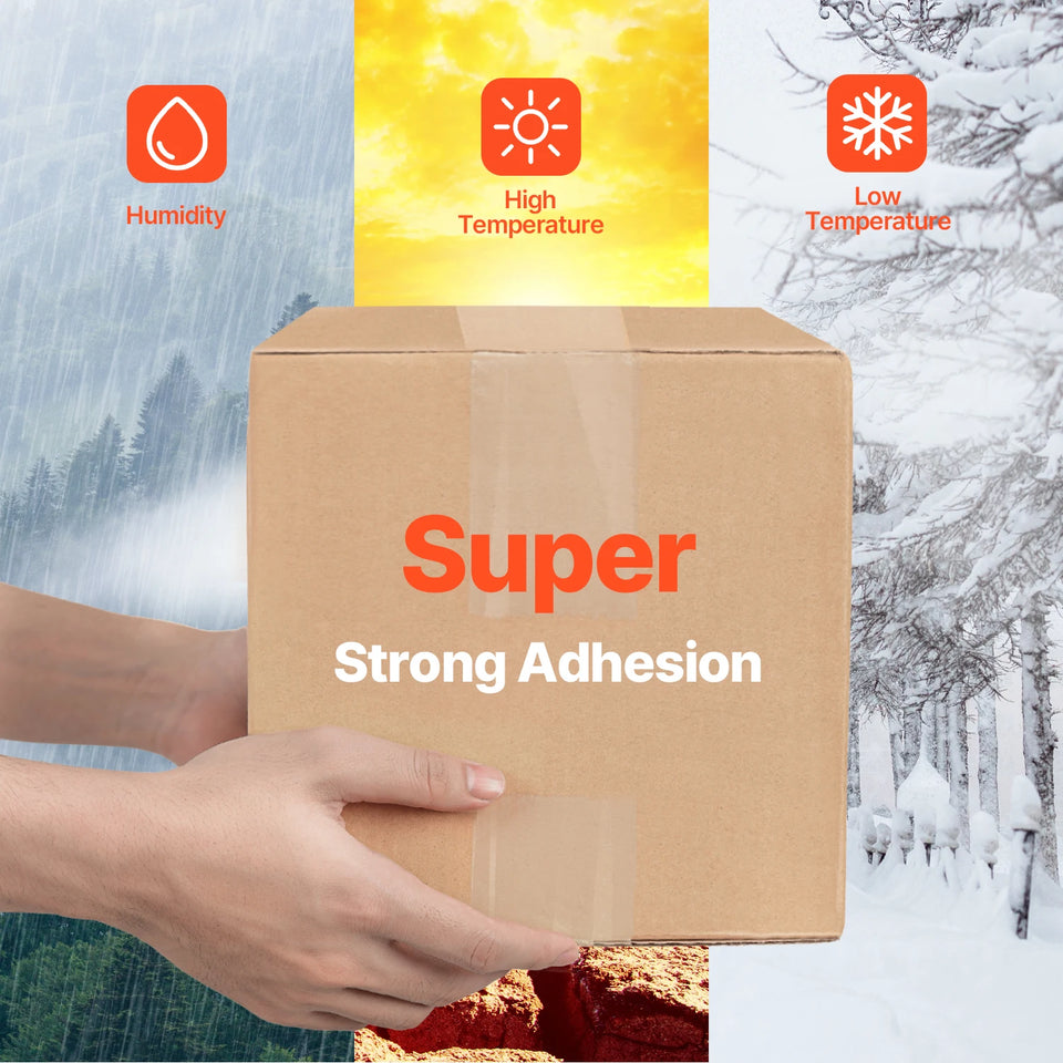 SucceBuy 6 Rolls 59M Transparent Tape BOPP Paper Packaging Sealing Tape with 6pcs Dispenser for Box Moving Packing, Shipping