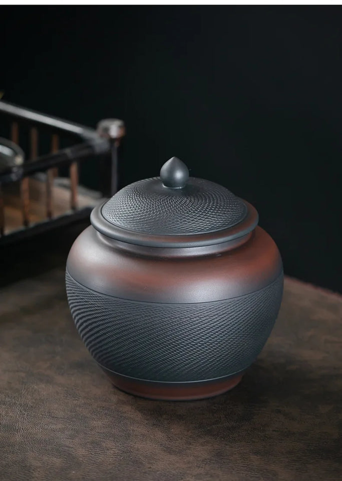 tea organizer Porcelain Purple pottery tea can Sealed moisture-proof jar ceramic purple clay awaken tea jar Pu erh storage jars
