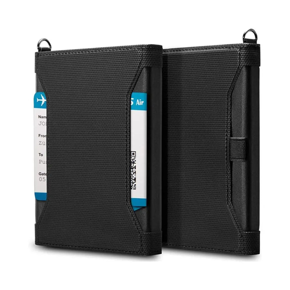 New Solid Color Passport Holder RFID Blocking Ticket Slot Clip Protective Cover Protector Leather Travel Card Bag
