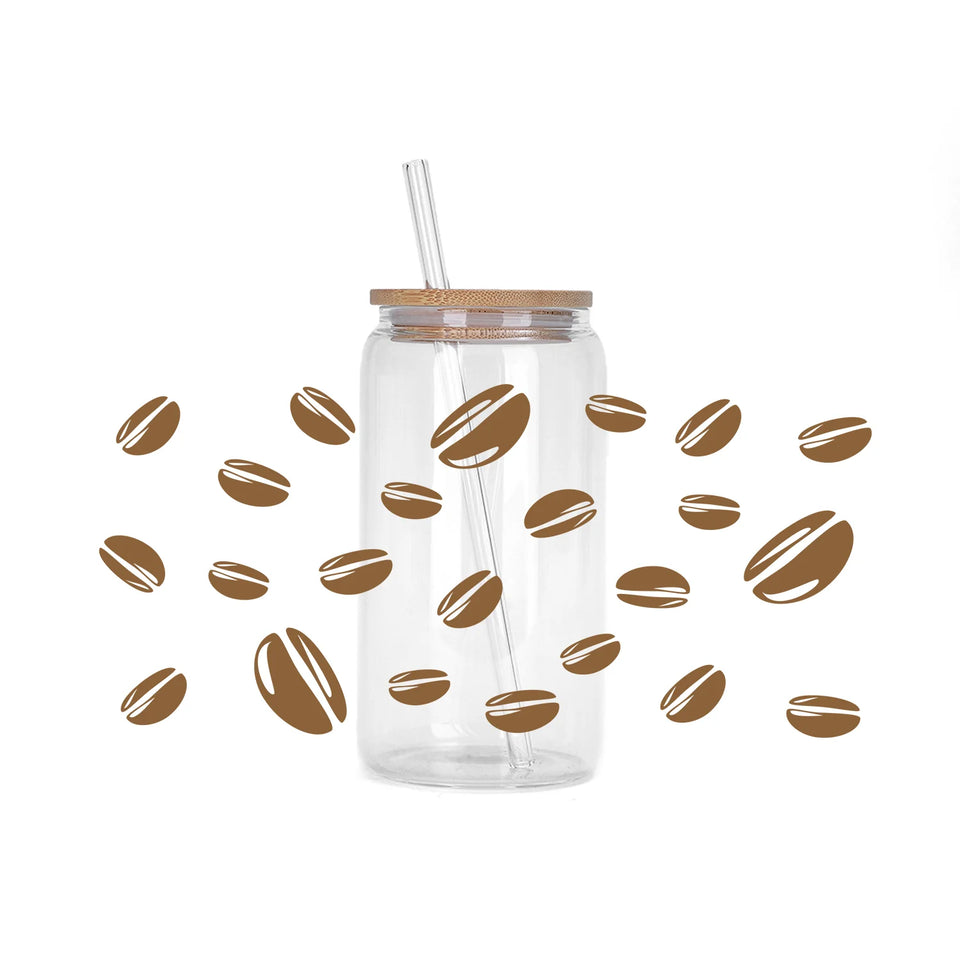 Coffee vibe Series easy peel waterproof DIY decoration decals 3D transfers uvdtf crystal sticker 16oz uv dtf cup wraps