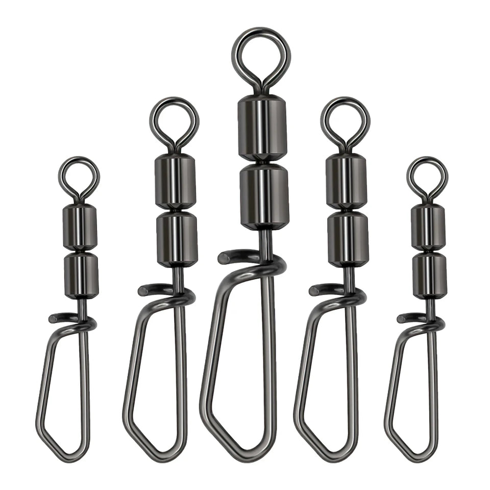 Goture 30pcs/lot Fishing Swivels High Speed Double Rolling Swivels Flexible Rotation Stainless Steel Swivel Fishing accessories