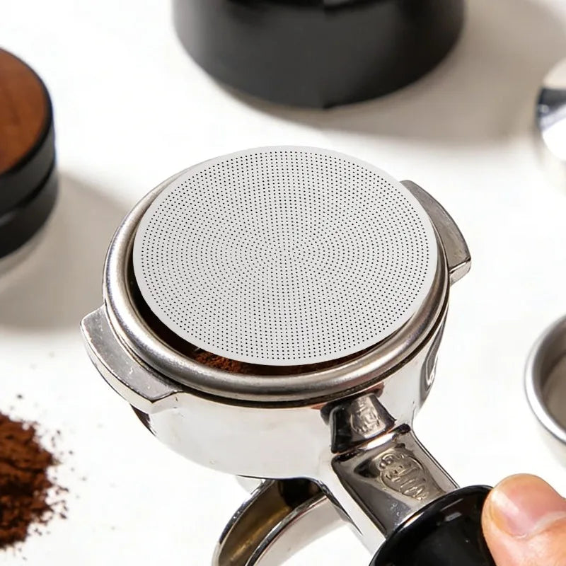 Coffee Filter Holder Stainless Steel Reusable Dripper Fine Mesh Cone Coffee Strainer Espresso Coffee Puck Screen Barista Tool