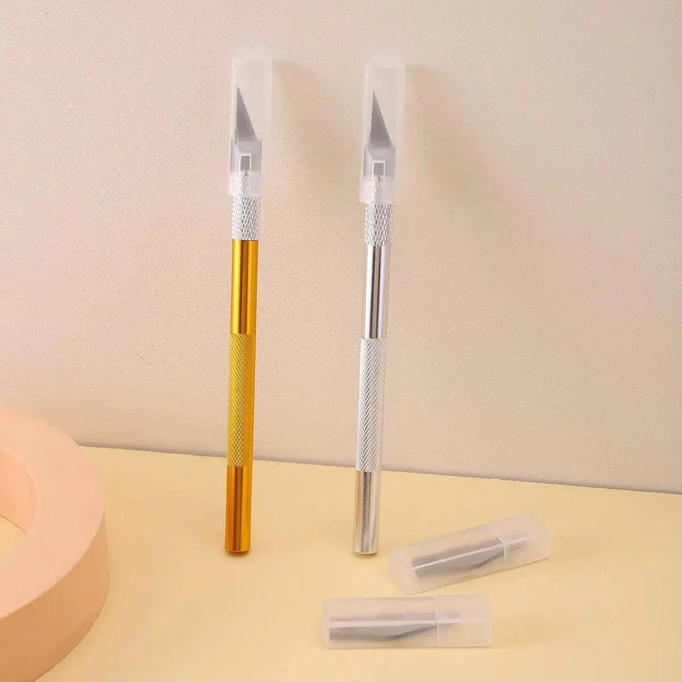 Metal Engraving Craft Knife Non-Slip Handle Gold Silver Hobby Carving Scalpel Utility Knife Art Stationery DIY Craft Supplies