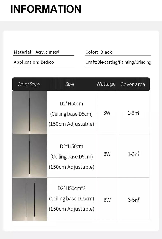 Modern Minimalist LED Longer Pendant Lights For Bedroom Bedside Reading Chandelier Lamps Living Room Bar Coffee Decor Fixtures