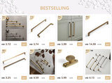 Goo-Ki Brushed Brass Cabinet Handle Antique Three-dimensional Finger Pulls Wardrobe Drawer Long Handle Nickel Drawer Pulls