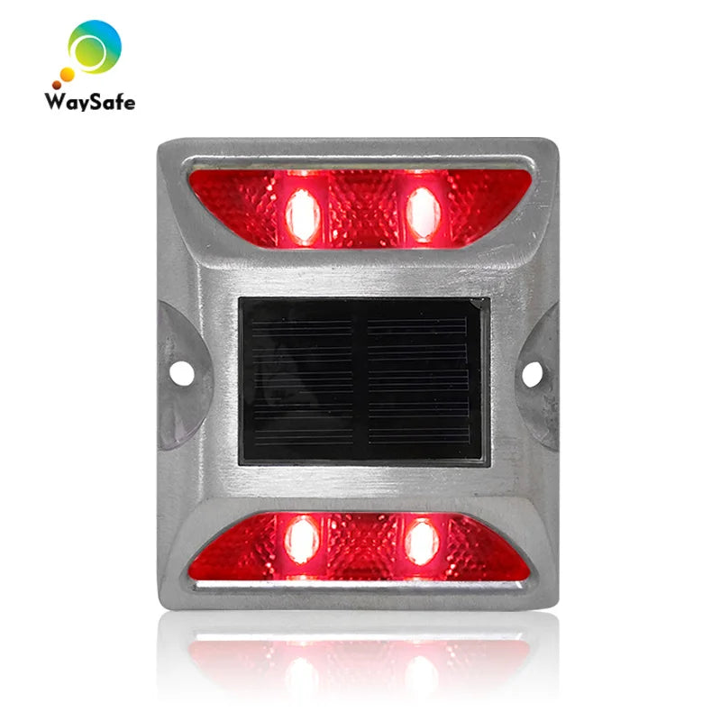 Solar Powered Aluminum Road Stud IP68 Waterproof Raised Pavement Marker Cat Eye Road Studs