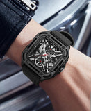 LIGE New Fashion Men Watches Luxury Large Dial Square Design Quartz Watch Casual Silicone Band Men's Sports Watches Reloj Hombre