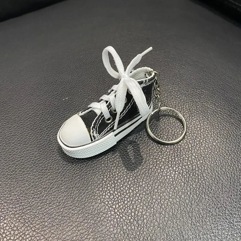 3D Canvas Sneaker Tennis Shoe Keychain Blue Pink Black White Sports Shoes Keyring Bag Ornaments Car Trinket Keyring Accessories