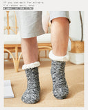 Thermal Socks Mens Winter warm Home Soft Male Cotton Thickened Plus Velvet Sleeping Anti Skid Grip Short Floor Slipper Sock